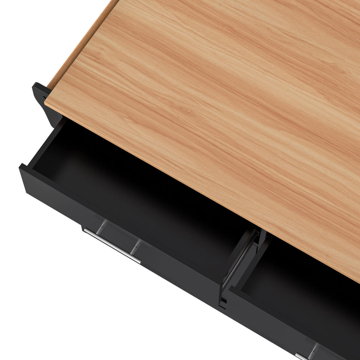 KÜCHENINSEL 120x70x91.5cm Schwarz mit Falttisch,Doppeltüren & Rollen/Füßen - Schwarz, Holzwerkstoff (120/91.5/71cm) - Modfu