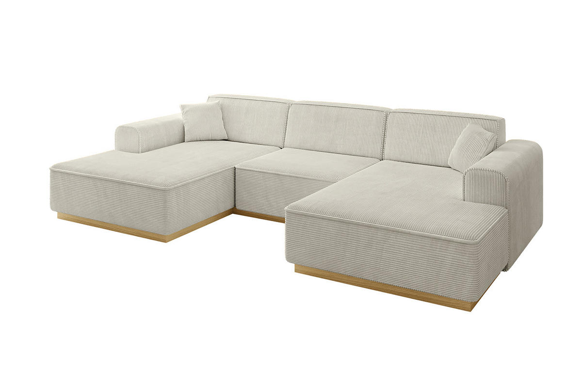 WOHNLANDSCHAFT IREA-U1-v2 - 297x165x81 cm Hellgrau - Hellgrau, Holzwerkstoff/Textil (297/81/165cm) - ALTDECOR