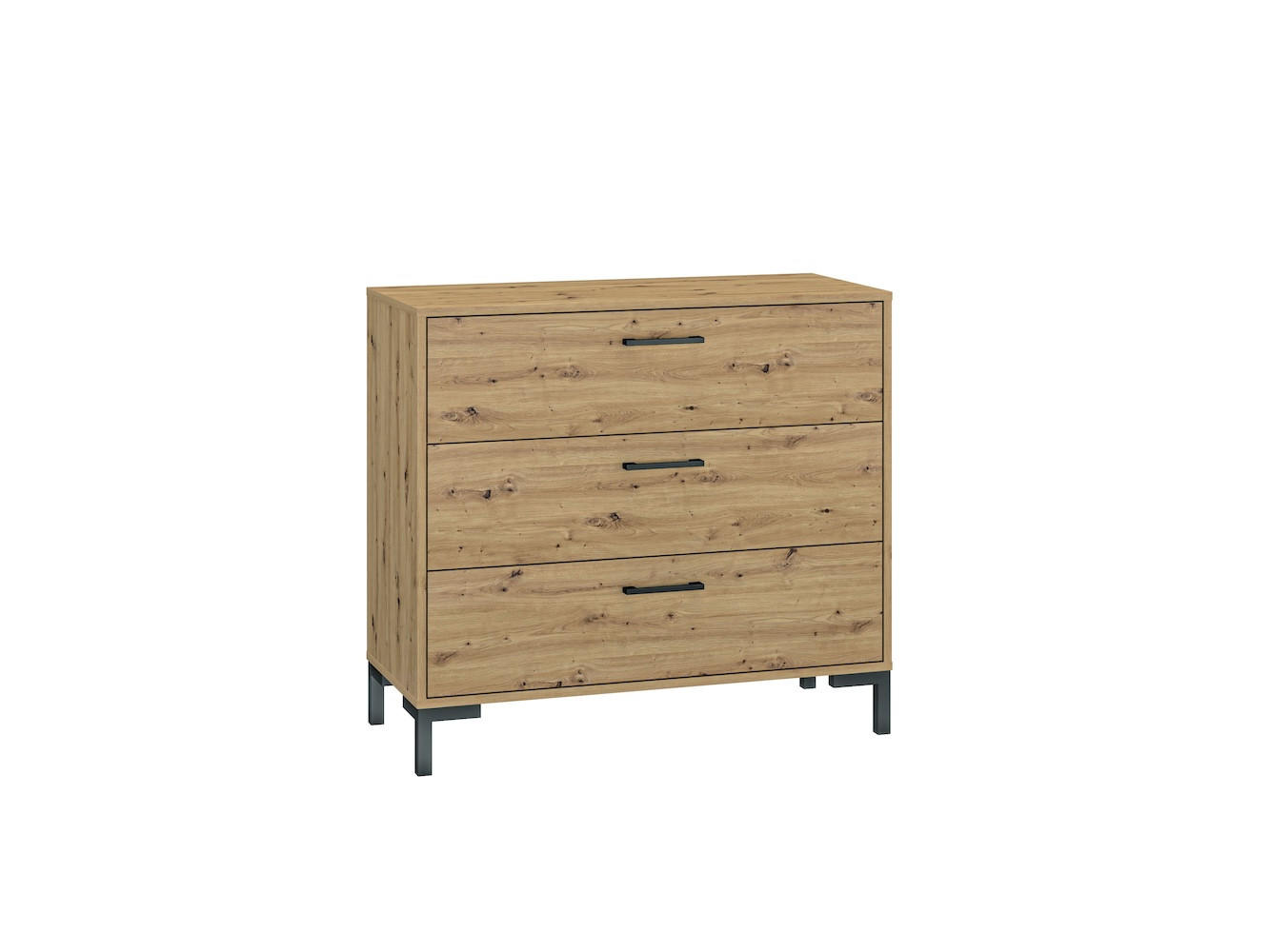 KOMMODE Nevio Artisan Eiche 92 / 41 / 83cm - Braun, Holz/Holzwerkstoff (92/83/41cm) - Feldmann-Wohnen