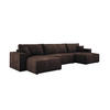 ECKSOFA Poso XXL U-förm, Schlaffunktion, weiche Kissen, Bettkasten, hochwertige Polsterung, lose Rückenkissen, freistehend, 377x143x83 cm Brown - Braun, Holz/Textil (377/83/143cm) - DomoHome