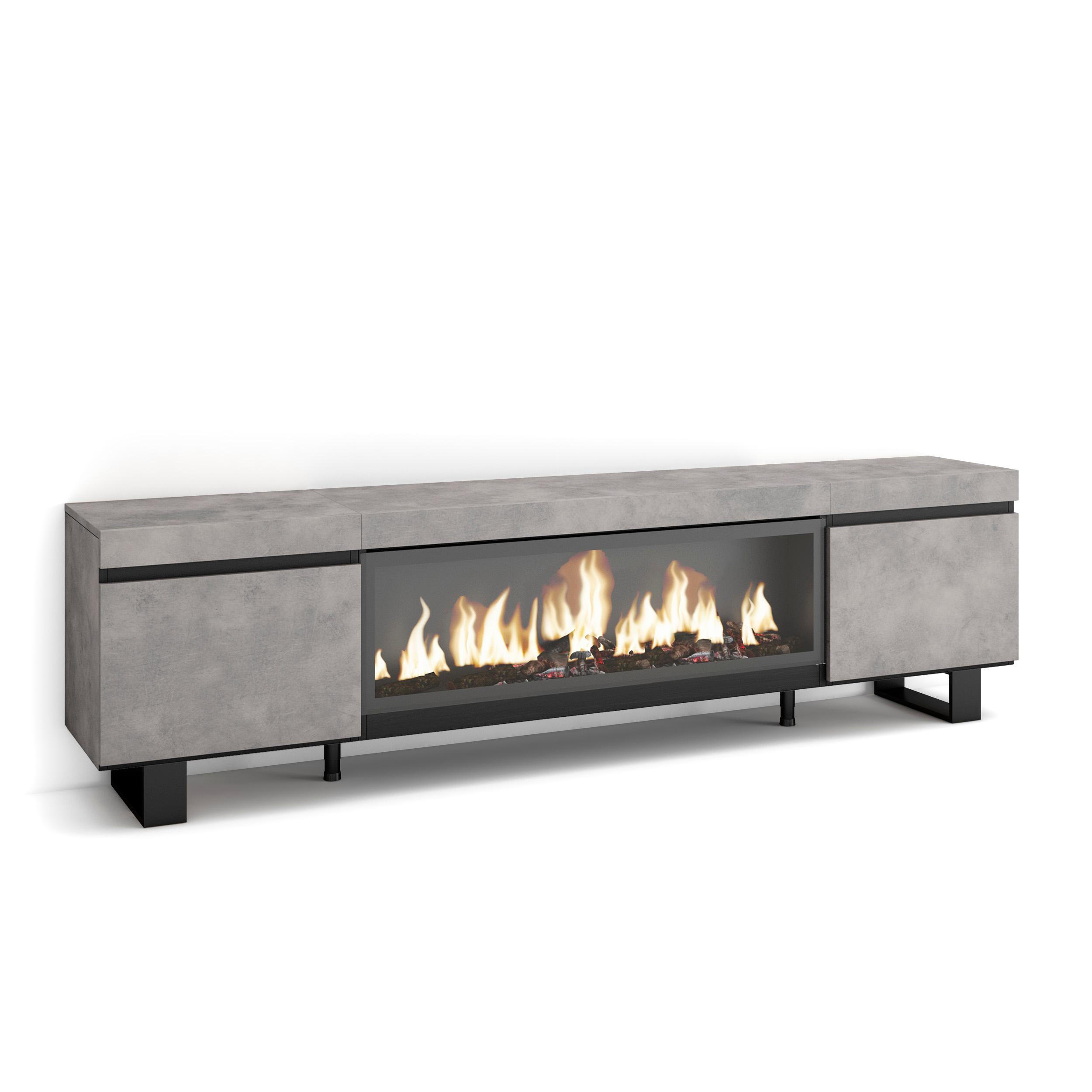 Skraut Home Lowboard, Grau, Mehrfarbig 208x57x35 cm