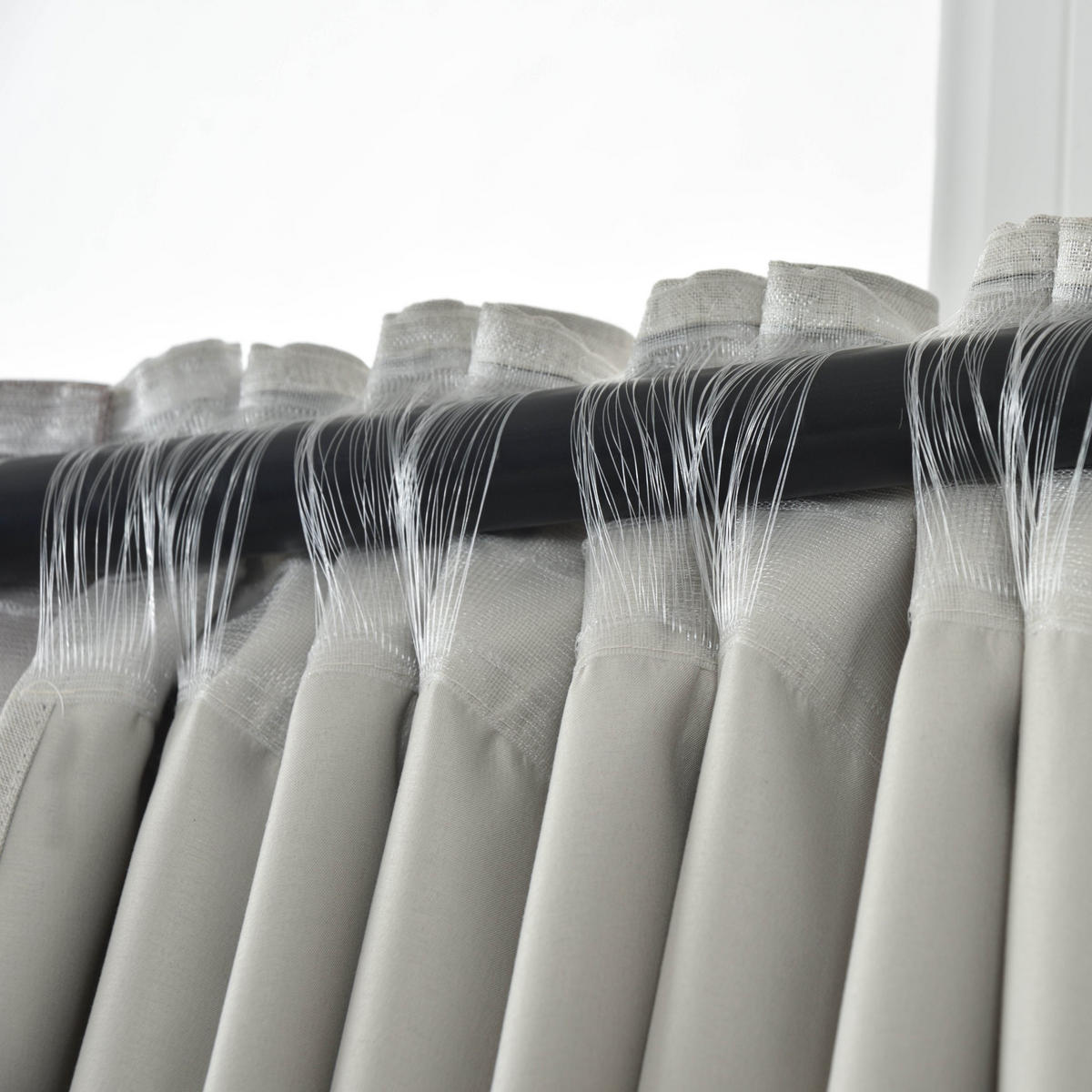 VORHANG 2ER SET BOSTON DARK HxB 245x140 cm Creme - Creme, Textil (140/245cm) - Gardinenbox