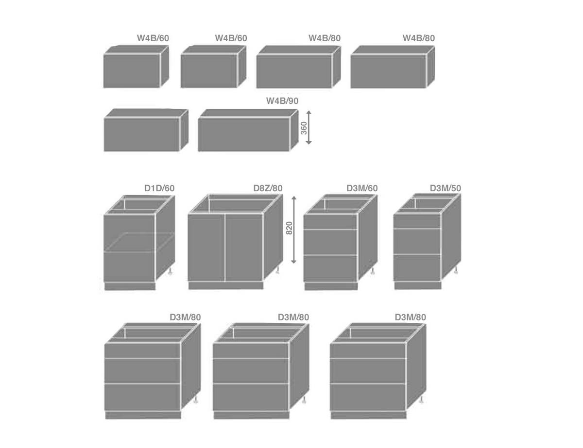 KÜCHENLEERBLOCK Brerra Cdb karminrot lackiert / weiß matt 13-teilig - Rot/Weiß, Holzwerkstoff (490/168/50cm) - Feldmann-Wohnen
