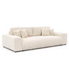 BIGSOFA Mollis Hellbeige Plüschcord mit Schlaffunktion - Beige/Schwarz, Holz/Kunststoff (260/77/124cm) - S-Style Möbel