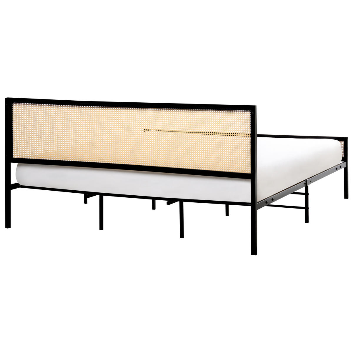 BETT mit Lattenrost 180/200 cm Hellbraun Avanton - Hellbraun/Schwarz, Metall (180/200cm) - Beliani