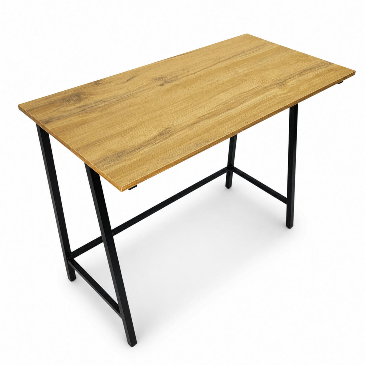 SCHREIBTISCH MDF Metall Eiche Schwarz Industrial 100x50x75 cm - Eichefarben, Holzwerkstoff (50/100/75cm) - Begryf
