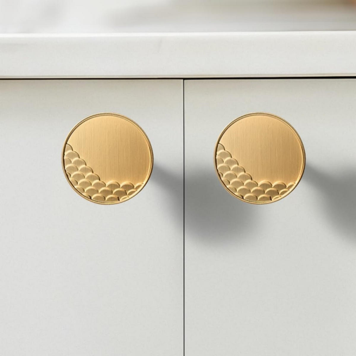 MÖBELGRIFF Gold 2er-Set 33x33 mm Zinklegierung - Goldfarben, Metall (3.3/2.6/3.3cm)