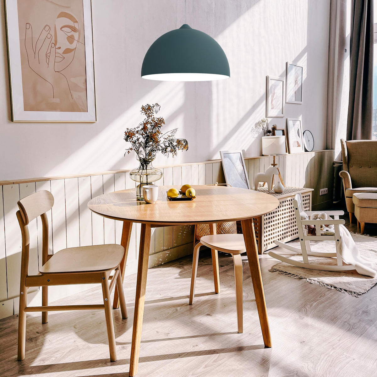 HÄNGELEUCHTE - Blau, Metall (40/40/20cm) - Lumicom