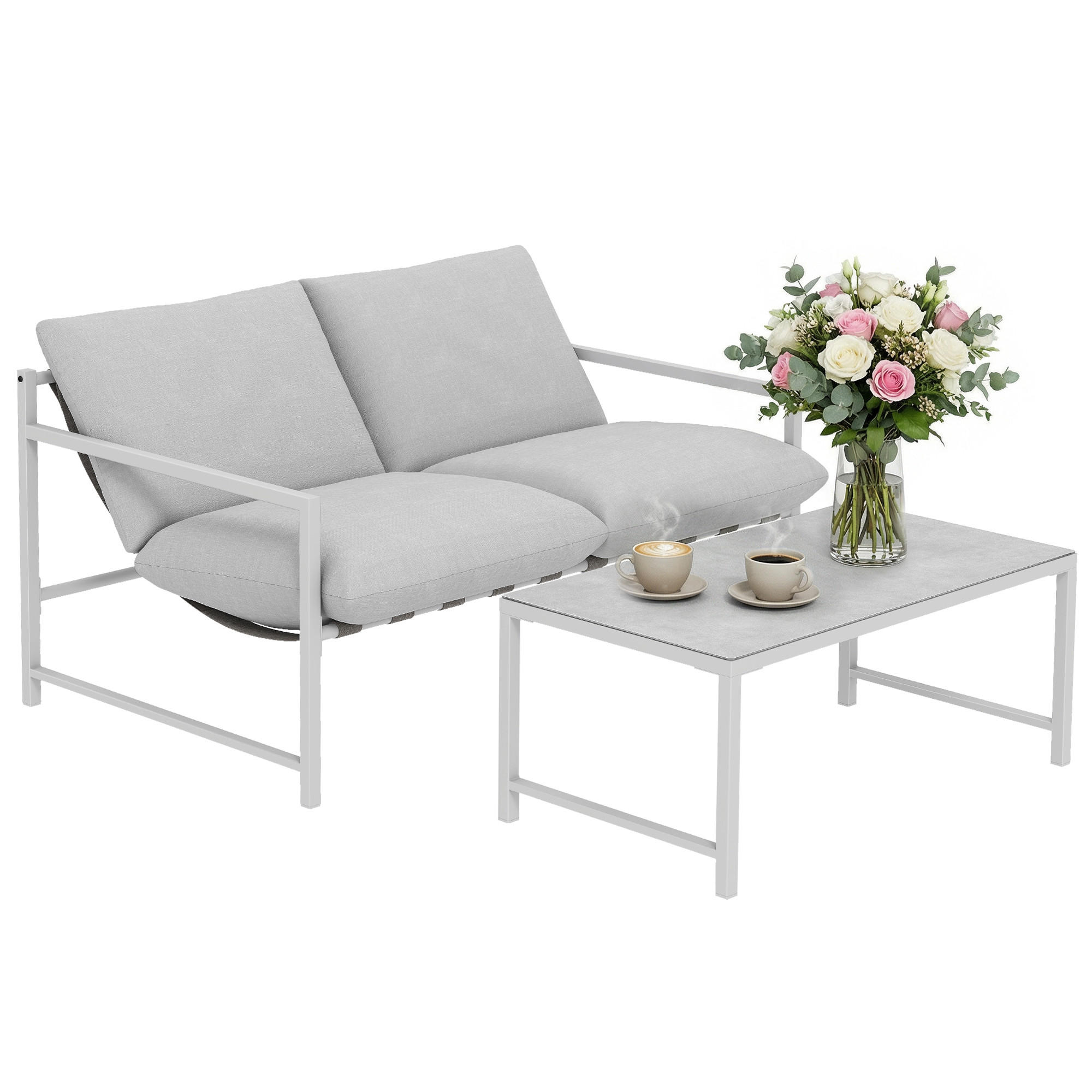 ComfortXL Gartenlounge Hellgrau