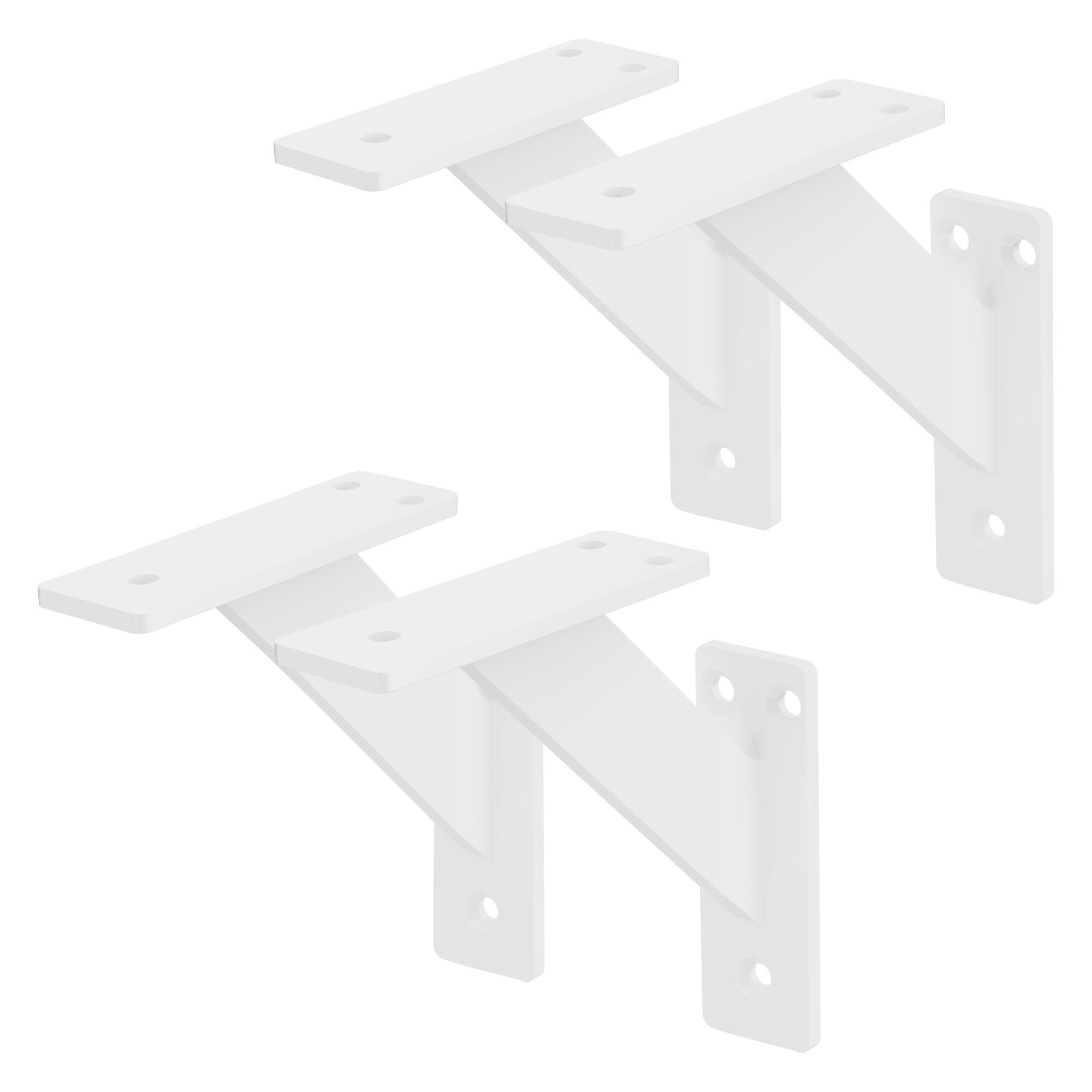 REGALTRÄGER 2er Set - Weiß, Metall (12/3/12cm) - ML-DESIGN