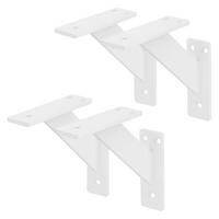 REGALTRÄGER 2er Set - Weiß, Metall (12/3/12cm) - ML-DESIGN