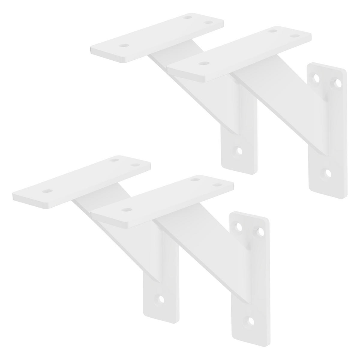REGALTRÄGER 2er Set - Weiß, Metall (12/3/12cm) - ML-DESIGN
