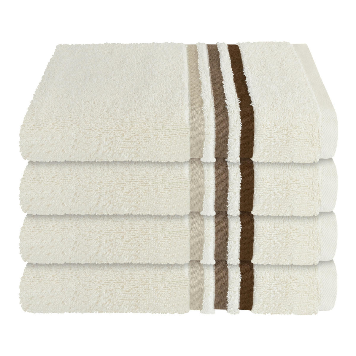 HANDTUCHSET Skyline Color - 4-teilig - 50 x 100 cm - Creme - Creme, Textil (50/100cm) - SCHIESSER