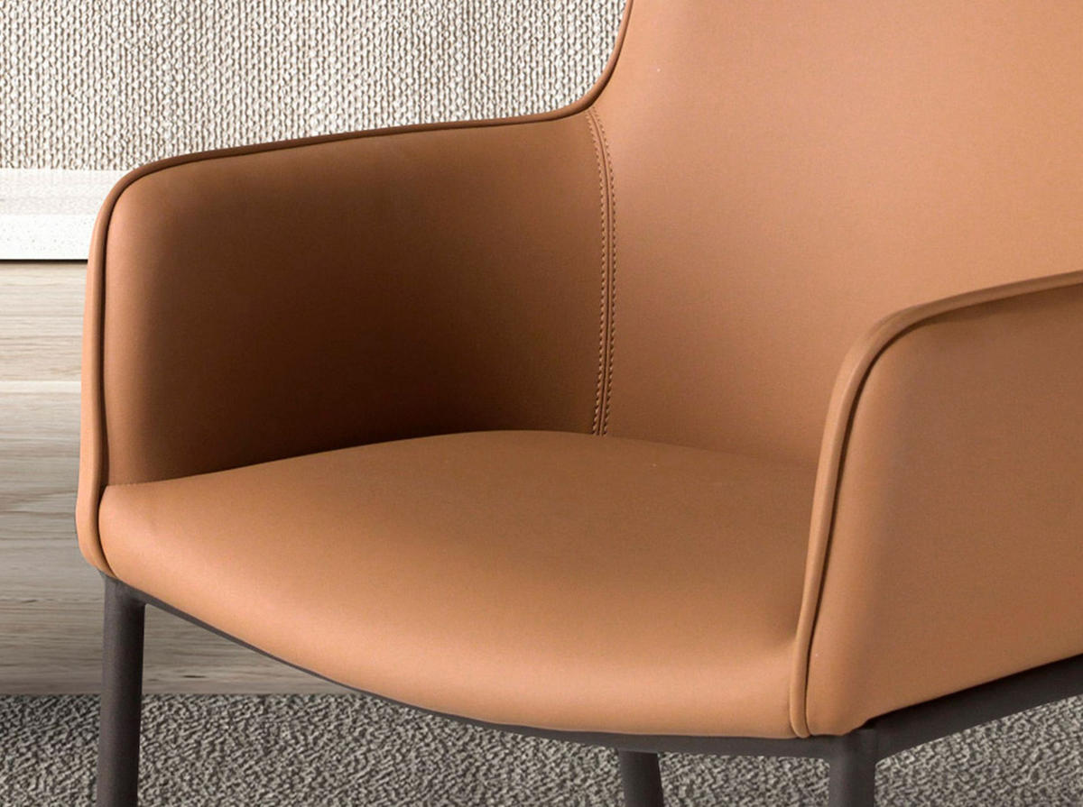 STUHL Braune Kunstledersessel 62/58/81 cm - Schwarz/Braun, Leder/Kunststoff (62/81/58cm) - ANGEL CERDA