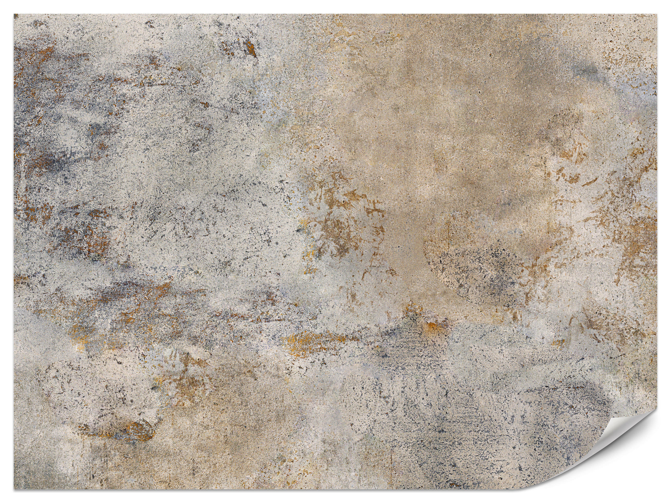 FOTOTAPETE für Wohnzimmer Grau Rost Beton Abstraktion 300x210 - Beige/Orange, Papier (300/210cm) - Muralo
