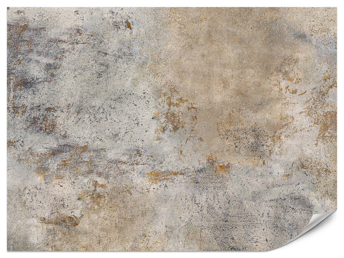 FOTOTAPETE für Wohnzimmer Grau Rost Beton Abstraktion 300x210 - Beige/Orange, Papier (300/210cm) - Muralo