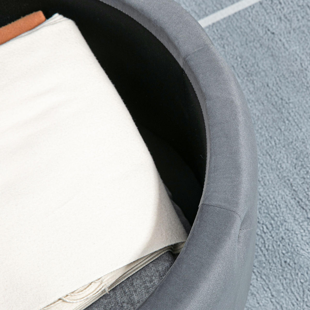 SITZHOCKER, Polsterhocker, Grau - Grau, Kunststoff (60/40/60cm) - HOMCOM