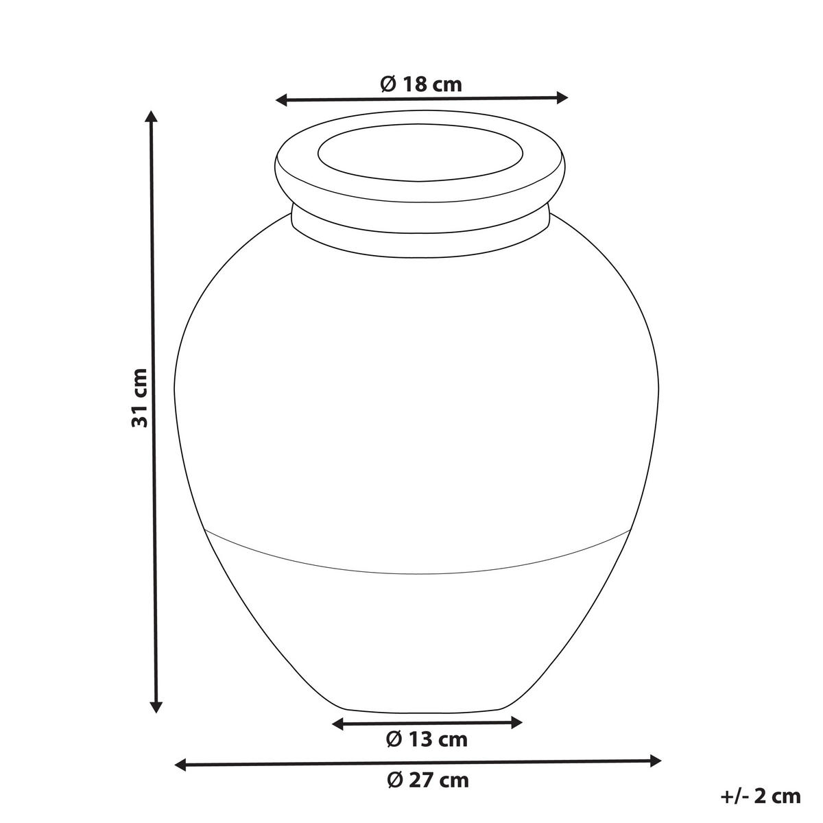 DEKOVASE Terrakotta schwarz Daulis - Schwarz, Stein (31cm) - Beliani