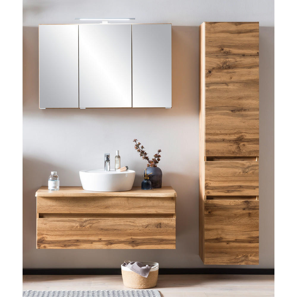 BADMÖBEL-SET 3-TLG. Vidago-03 - Braun, Holzwerkstoff (156/200/52cm) - Lomado