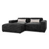 ECKSOFA L Form Jughlio Schwarz 240/165/75 cm Links mit Schlaffunktion - Schwarz, Kunststoff/Textil (165/240cm) - AX Living