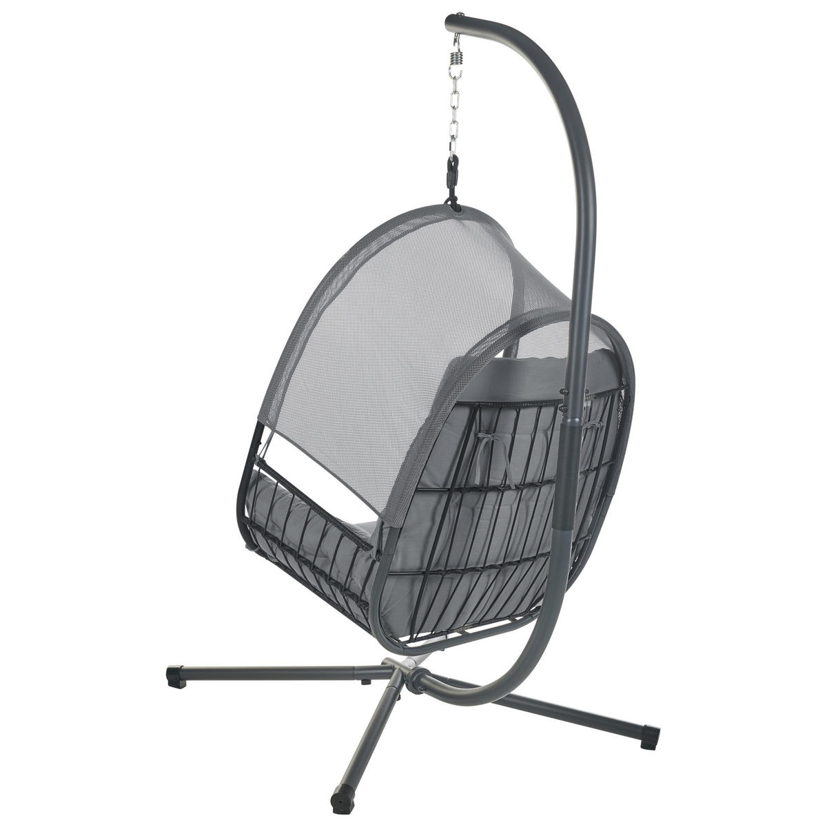 HÄNGESESSEL Grau Alviano - Grau, Textil (98/196/136cm) - Beliani