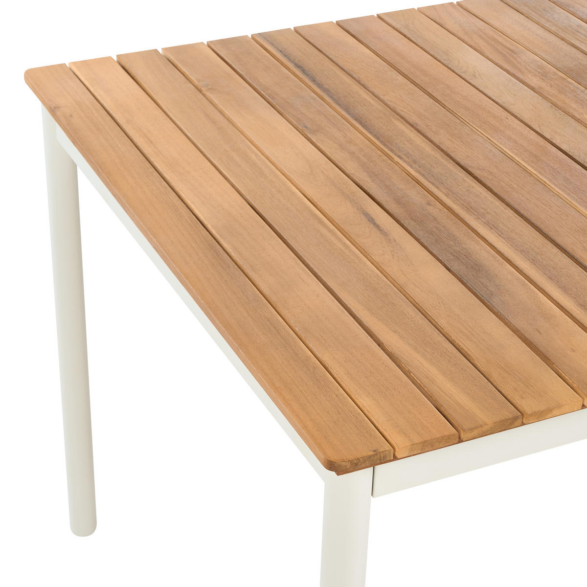 GARTENTISCH für 6 Personen 180/90 cm Akazienholz Braun Corricella - Creme, Holz (180/90/75cm) - Beliani