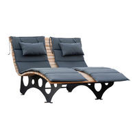 WELLENHOLZLIEGE TAIGA - 2 - Anthrazit/Lärchefarben, Holz (148/105/152cm) - Home Deluxe
