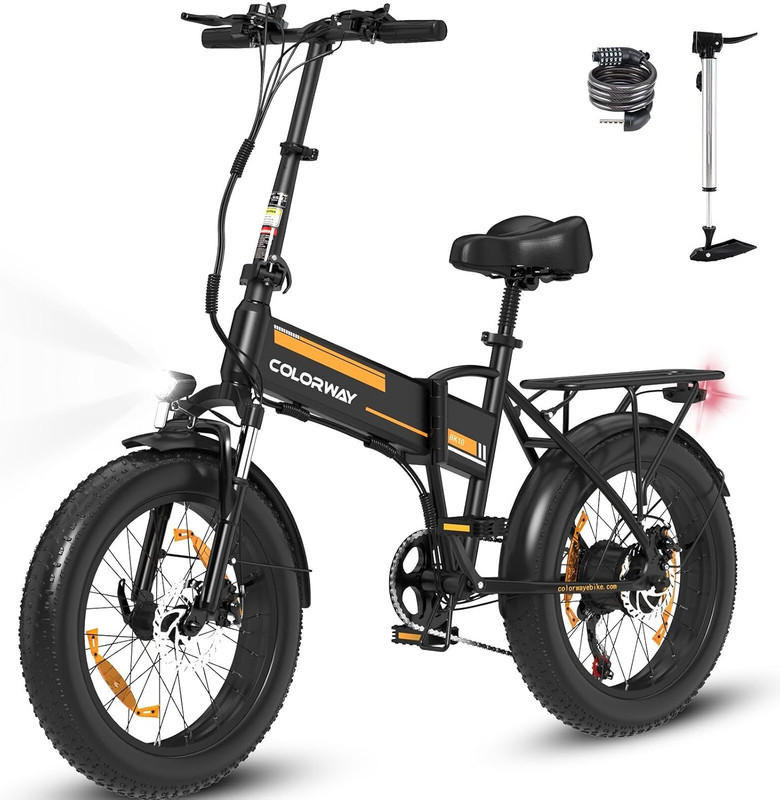 E-BIKE Klapprad BK10S 20"×4.0", 432 Wh, 7-Gang, Aluminiumrahmen - Schwarz, Metall (30cm) - COLORWAY