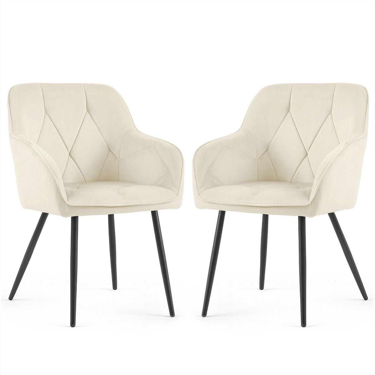 POLSTERSTUHL 2er Set, - Beige, Textil (55/83/58cm) - RAUMHIRSCH FURNITURE