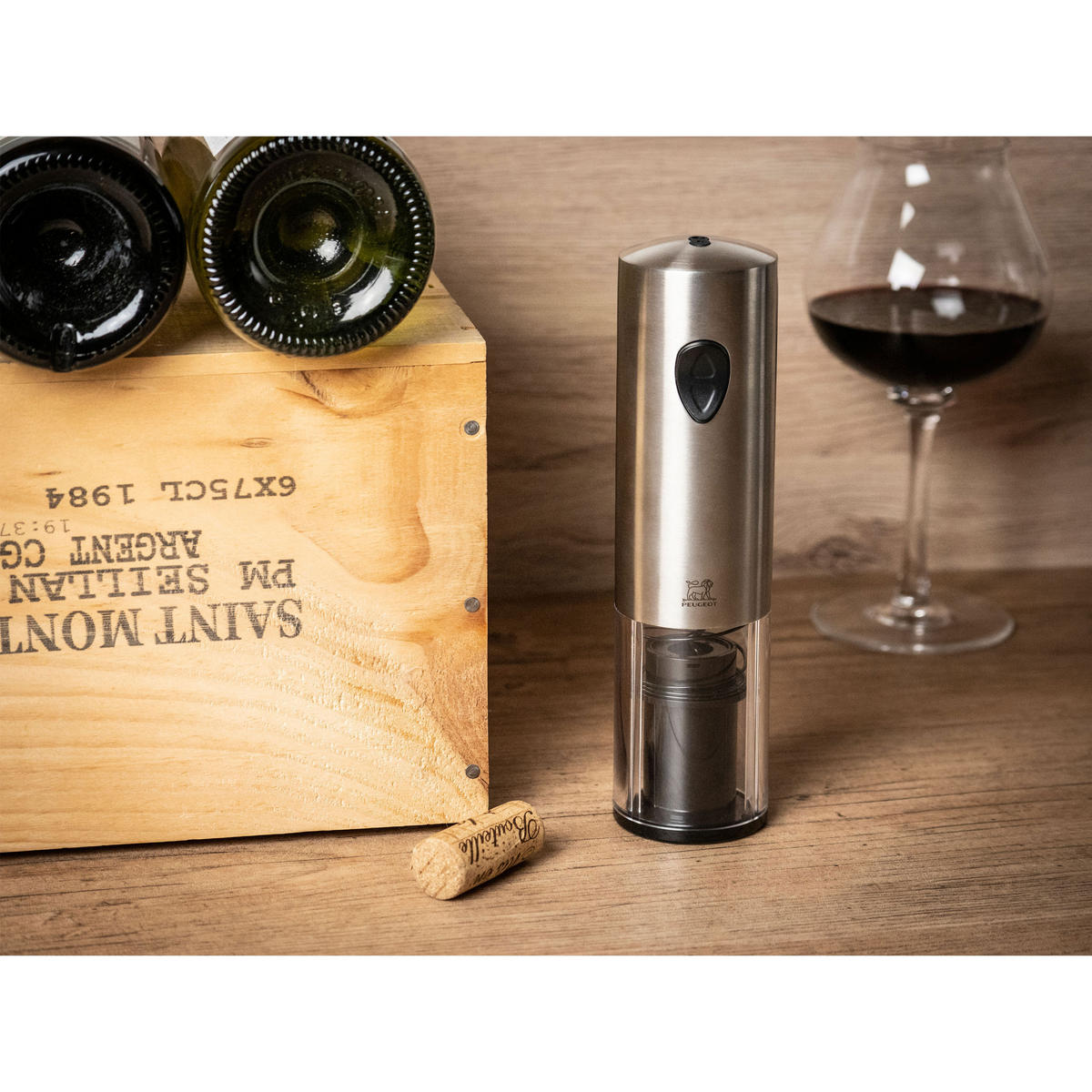 KORKENZIEHER Elektrisch Elis Sense 17,5cm Edelstahl - Grau, Metall (5.4cm) - PEUGEOT