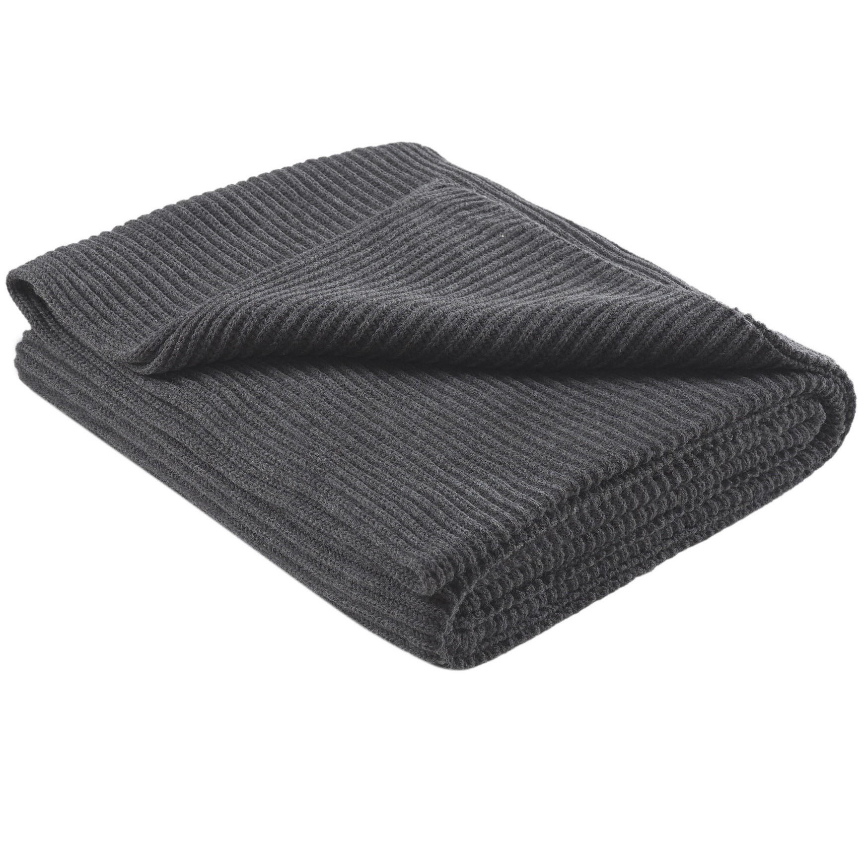 wometo Strickdecke Dunkelgrau 140x190 cm
