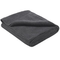 STRICKDECKE eco-line dunkelgrau 140/190 cm aus 60% recycelten Materialien - Dunkelgrau, Textil (140/190cm) - wometo