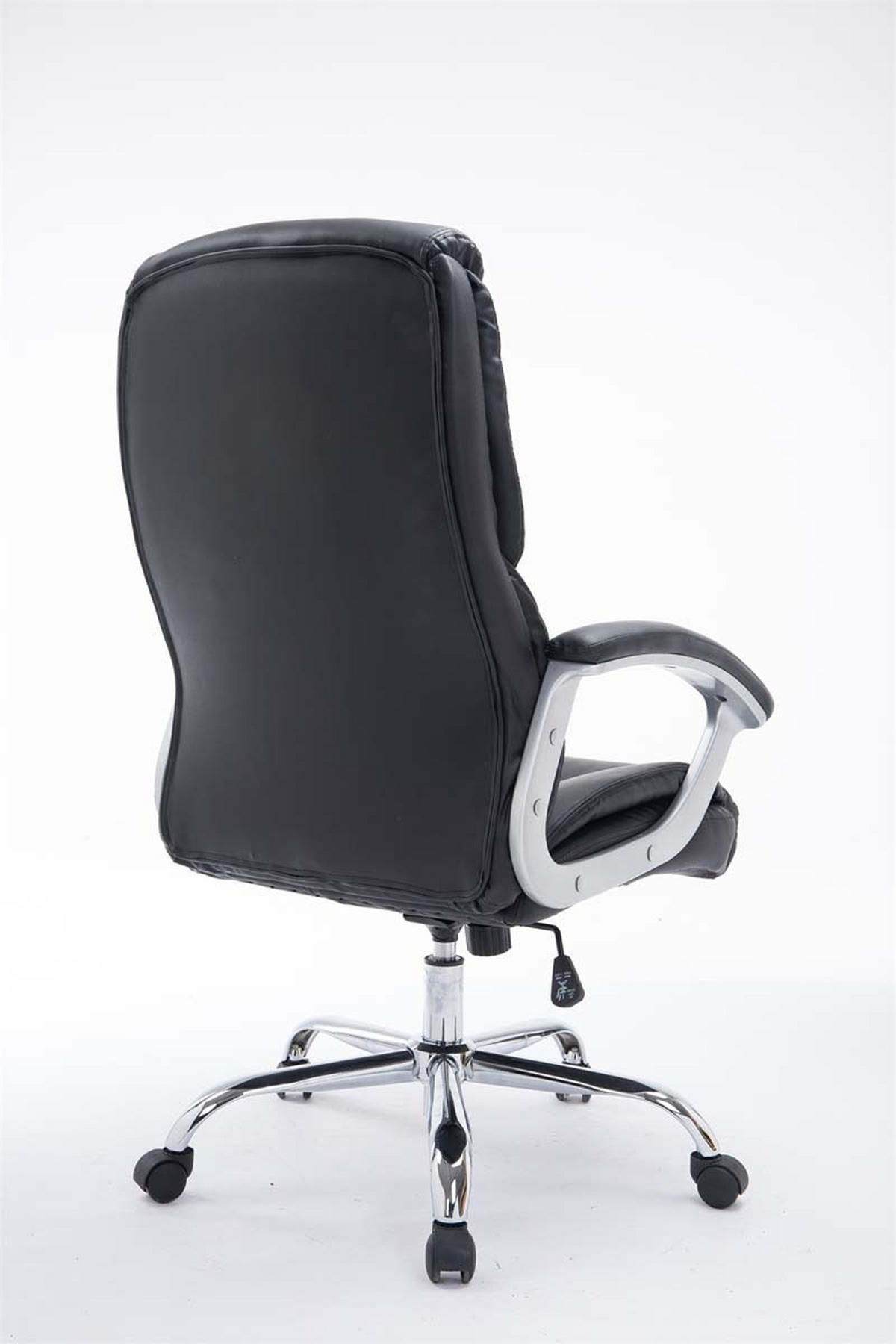 BÜROSTUHL Rhodos Schwerlast in Kunstleder, Schwarz - Schwarz, Textil/Metall (66/122/68cm) - TPFLiving