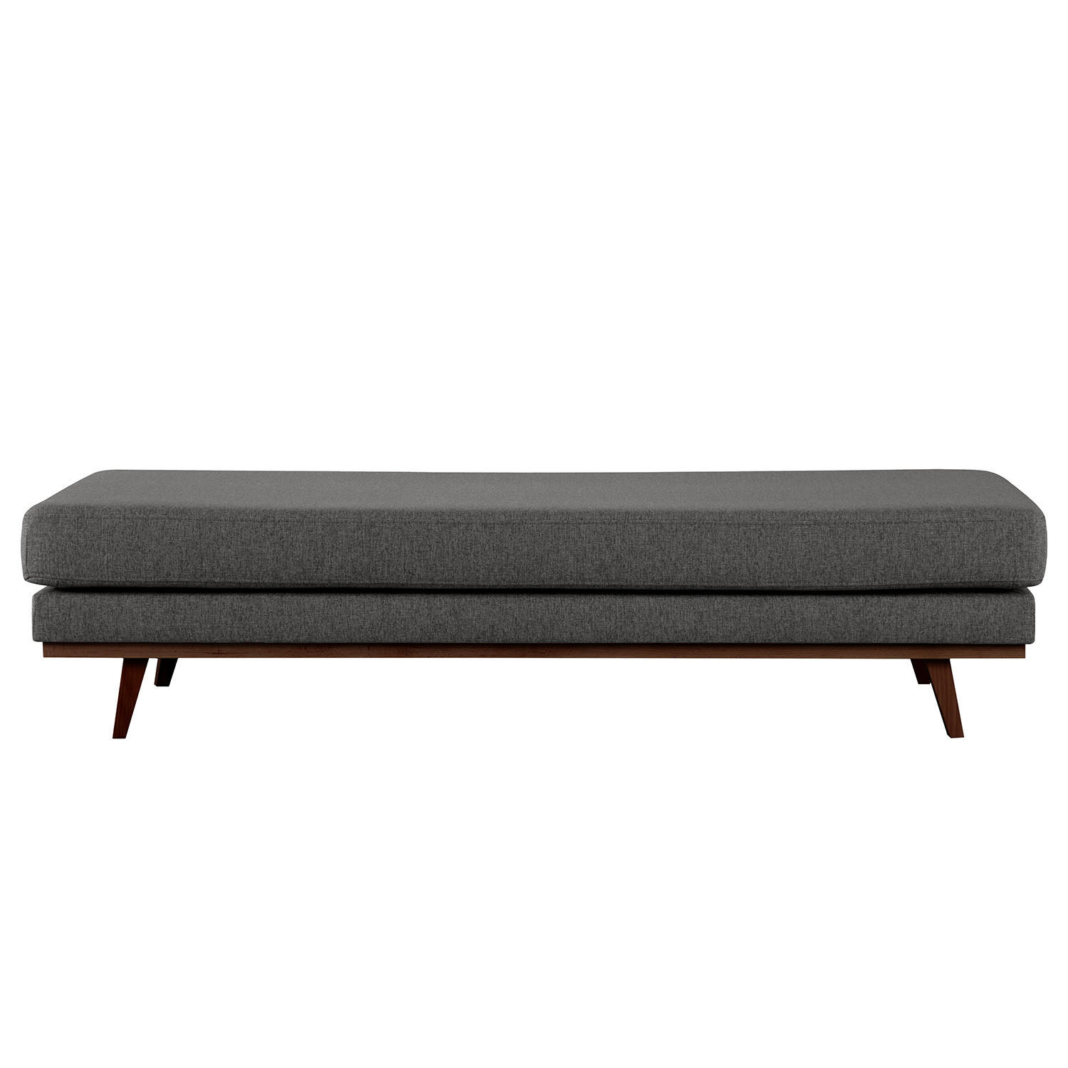 HOCKERBANK - Dunkelgrau/Buchefarben, Textil (180/43/81cm) - home24