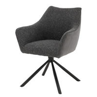 ARMLEHNENSTUHL - Drehbar - Graphitfarben, Textil/Metall (63/87/61cm) - home24