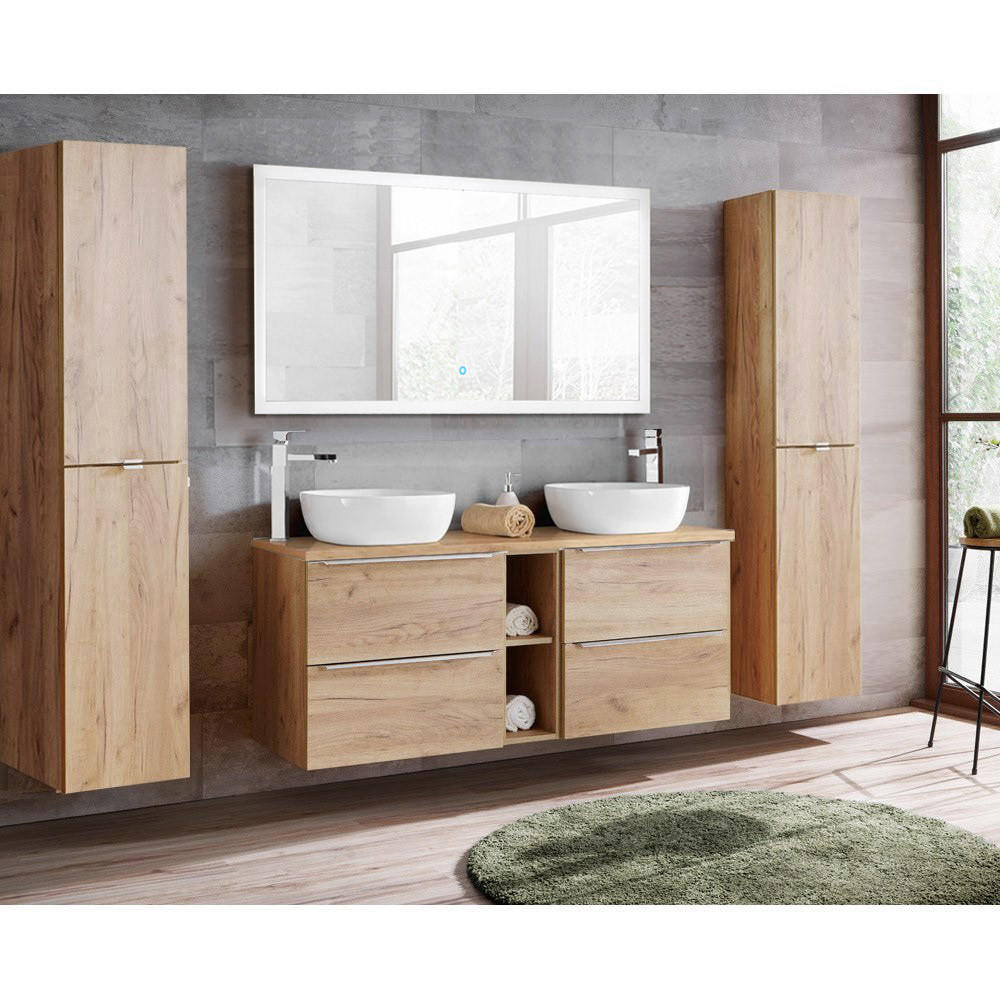 BADMÖBEL-SET 4-TLG. Toskana-56 - Braun, Holzwerkstoff (250/200/46cm) - Lomado