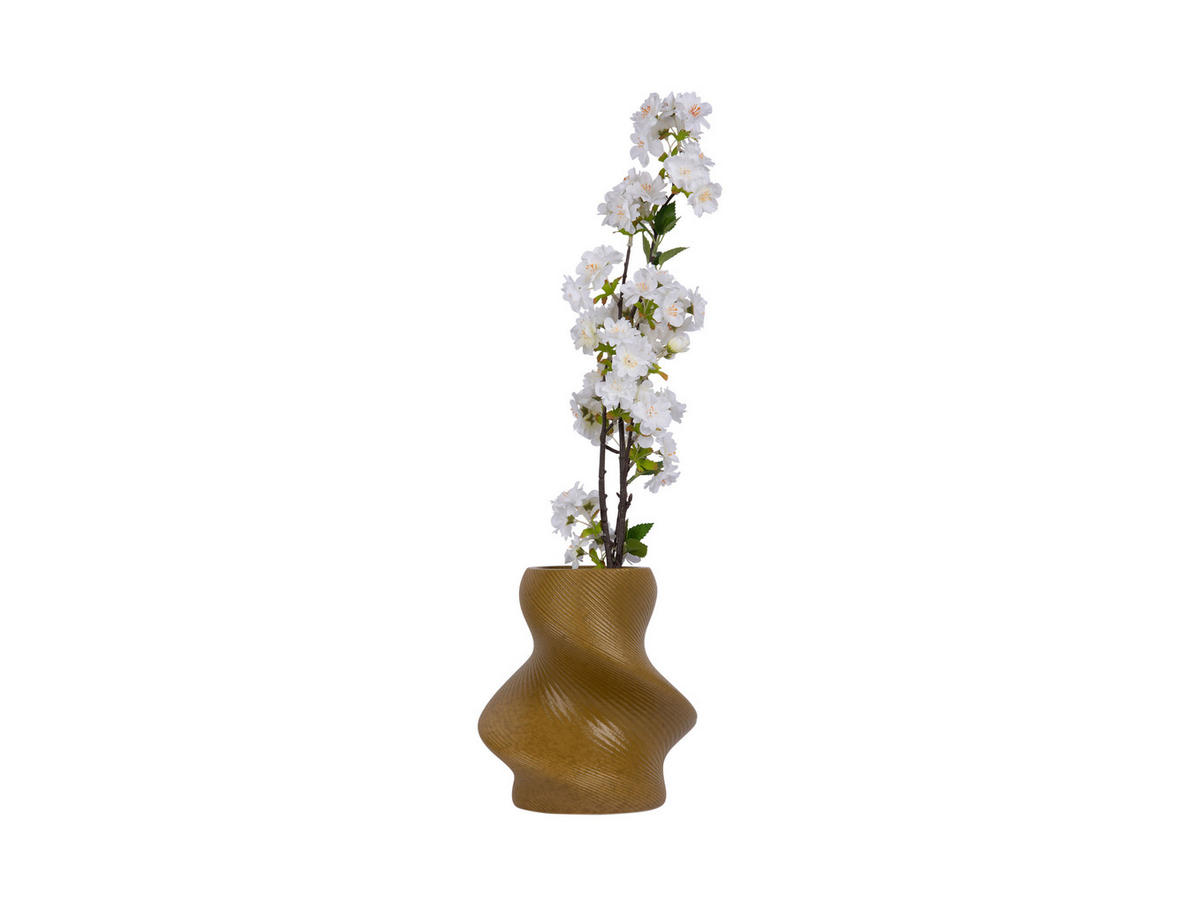 VASE Paris Twisted Wide - Grün - 22 cm - Grün, Stein (22cm) - Present Time