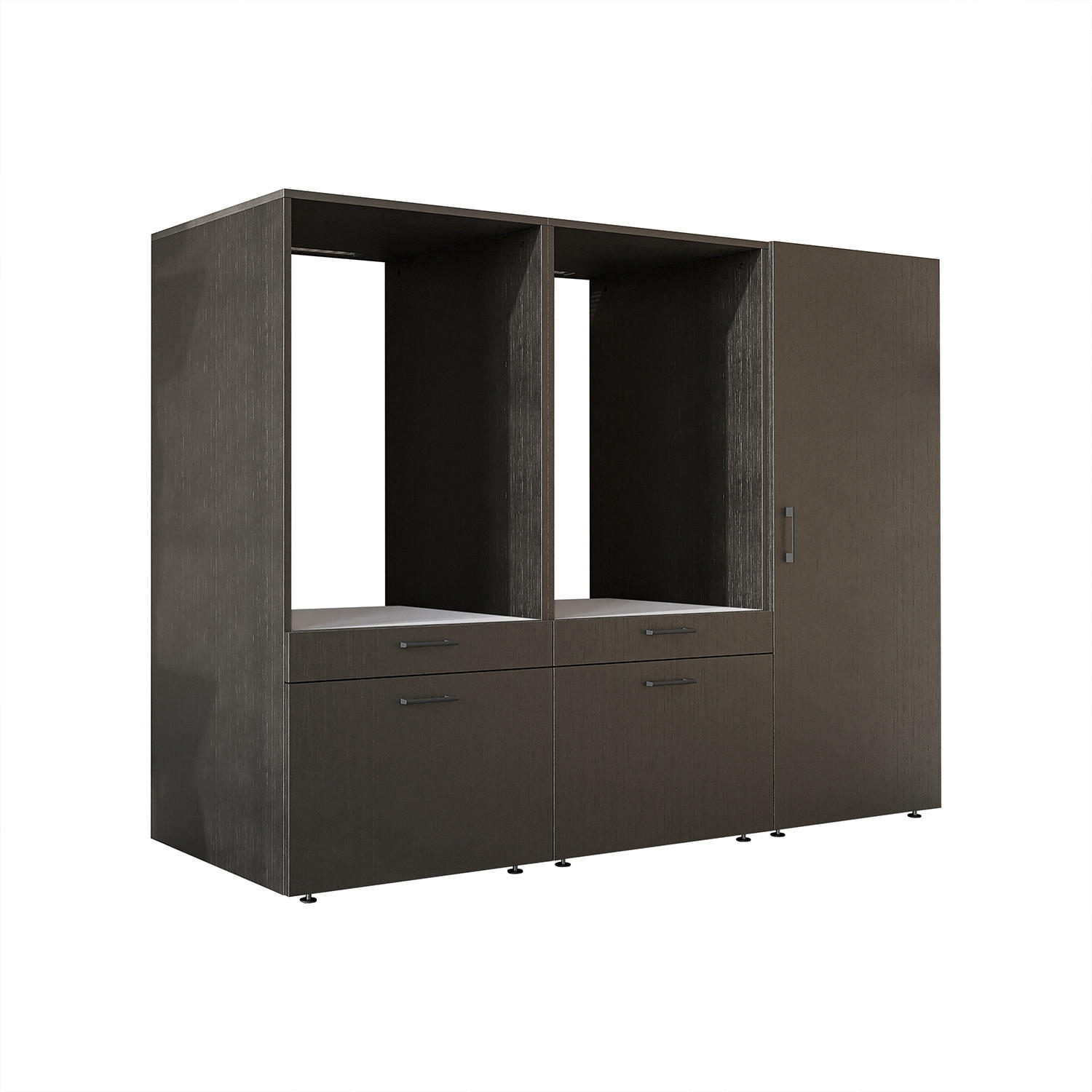 WASCHMASCHINENSCHRANK Serie 2 194cm Breit, 145cm Hoch - Schwarz, Holzwerkstoff (194/145/67cm)