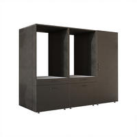 WASCHMASCHINENSCHRANK Serie 2 194cm Breit, 145cm Hoch - Schwarz, Holzwerkstoff (194/145/67cm)