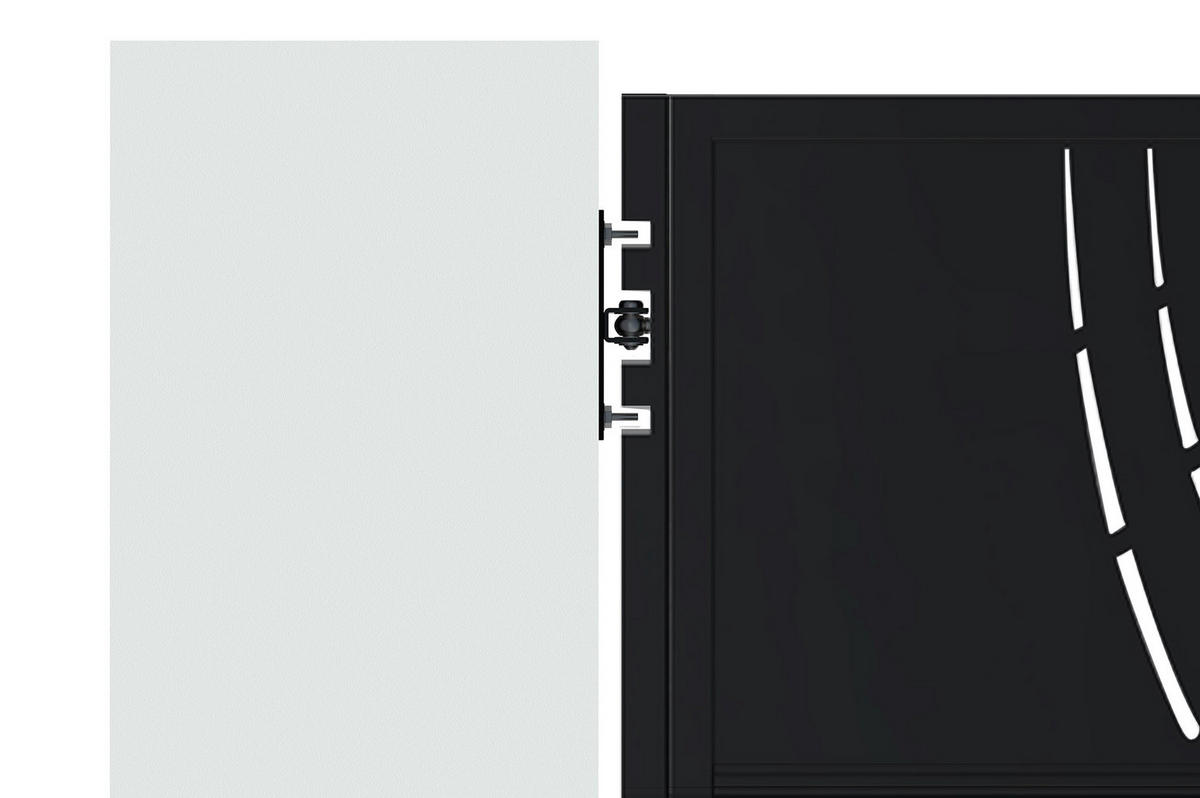 STAHLFLÜGELTOR Nali Veleta Mattschwarz 3m H.180cm - Schwarz, Metall (293/180cm) - Casanoov