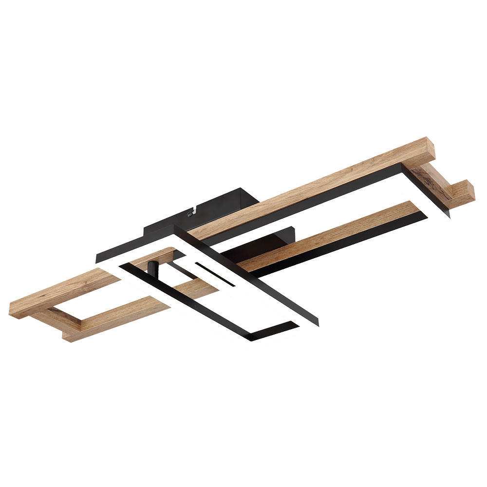 LED DECKENLEUCHTE ILLA Holzoptik Braun - Braun, Metall (69/36.5/10.5cm) - Globo Lighting