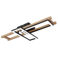 LED DECKENLEUCHTE ILLA Holzoptik Braun - Braun, Metall (69/36.5/10.5cm) - Globo Lighting