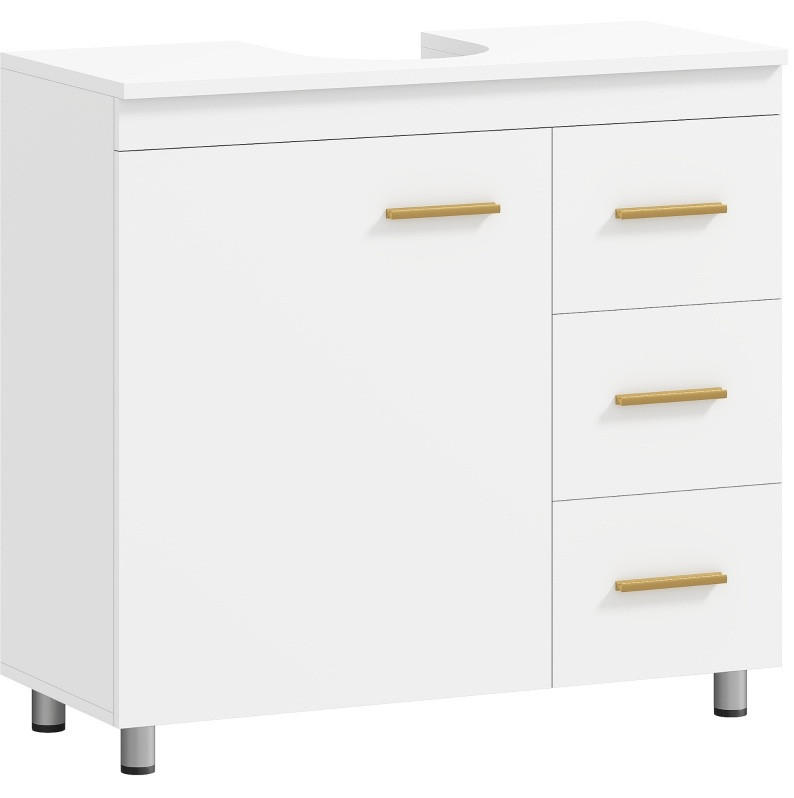 WASCHTISCHKOMBI 70/65/30 cm Weiß aus MDF und Spanplatte mit Soft-Close-Scharnieren - Weiß, Holzwerkstoff (70/65/30cm) - OKMYHOME
