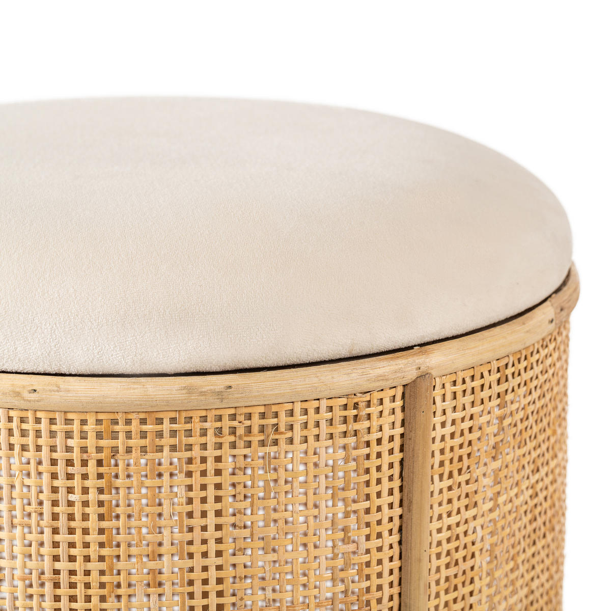 POUF Rattan Beige - Beige, Holz (35/44/35cm) - Nordlys