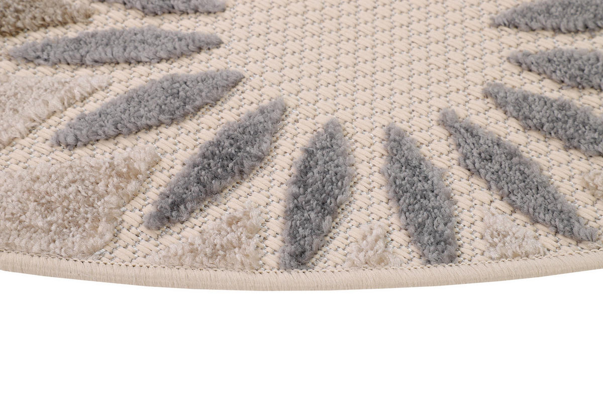 TEPPICH PATIO rund Creme 100/100 cm - Creme, Textil (100/100cm) - Tapiso
