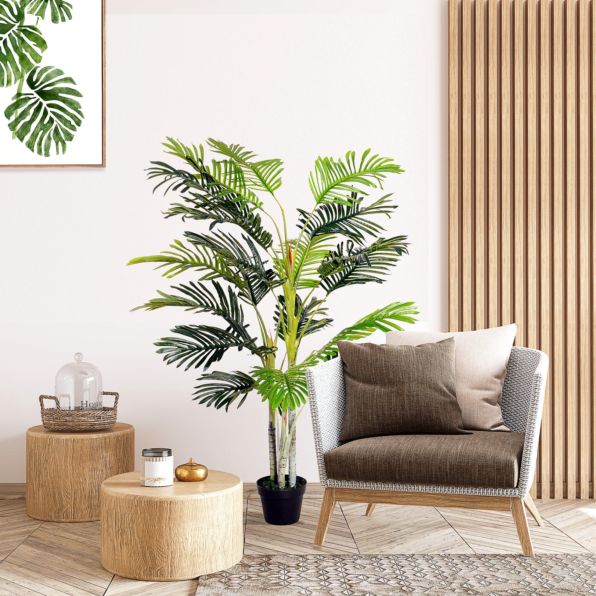 KÜNSTLICHE Pflanzen, PE, Zement, Grün - Grün, Kunststoff (150cm) - Outsunny