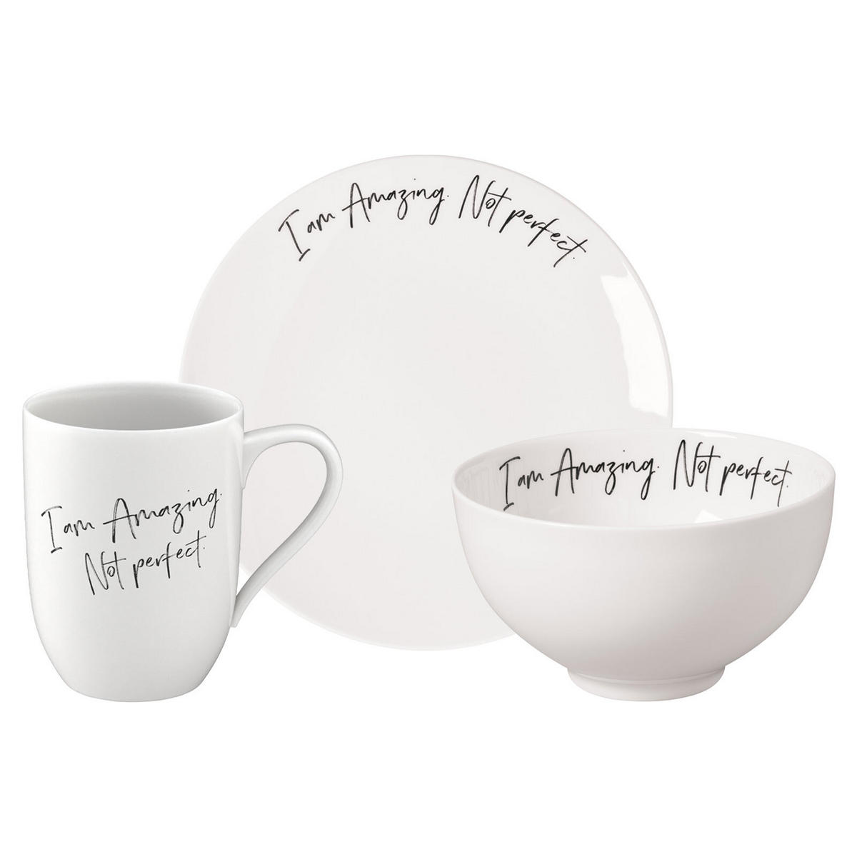 FRÜHSTÜCKS-SET AMAZING NOT PERFECT Statement weiß 3er Set - Weiß, Keramik (1/1/1cm) - Villeroy & Boch