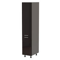 APOTHEKERSCHRANK Essen 2D14K/40/kargo Schwarz Hochglanz / Grau Matt 40 / 59 / 207cm - Schwarz Hochglanz/Schwarz, Holz/Holzwerkstoff (40/207/59cm) - Feldmann-Wohnen