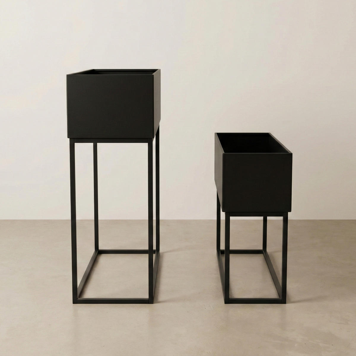 BLUMENSTÄNDER Tino Metall 2er-Set - Schwarz, Metall (46/17.5/51cm)