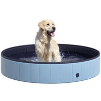 POOL DE-18959 klappbar, Ø160 cm, rutschfest Blau - Blau, Kunststoff (160/30/160cm) - ComfortXL